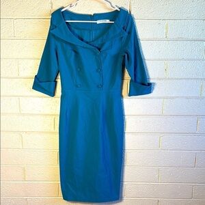 MUXXN Elegant Blue Women's Dress
